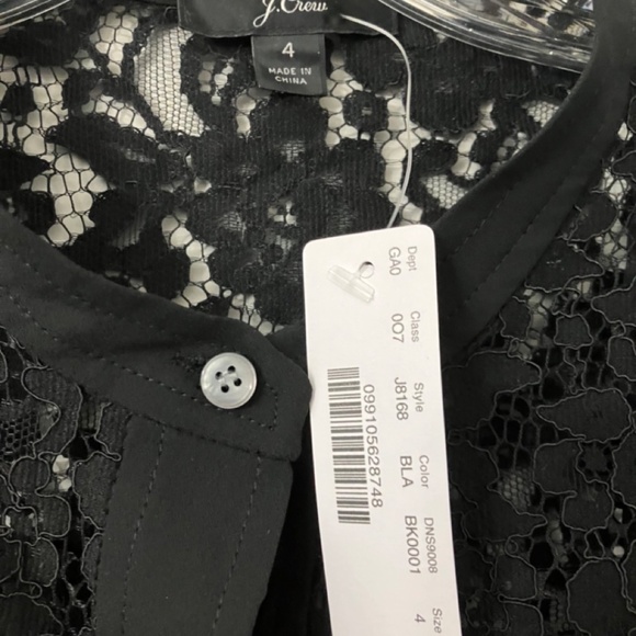J. Crew Button-up Lace Top in Black, sz 4 - Picture 3 of 9